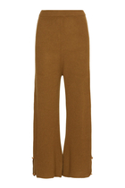 Cropped Pants With Button Detail